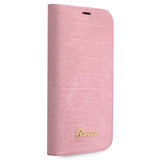Guess iPhone 14 Plus Etui Croco Rosa