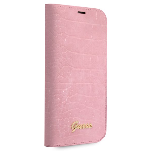 Guess iPhone 14 Etui Croco Rosa