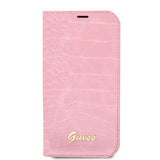 Guess iPhone 14 Pro Max Etui Croco Rosa