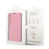 Guess iPhone 14 Pro Max Etui Croco Rosa