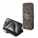 Guess iPhone 15 Pro Etui 4G Logo Brun