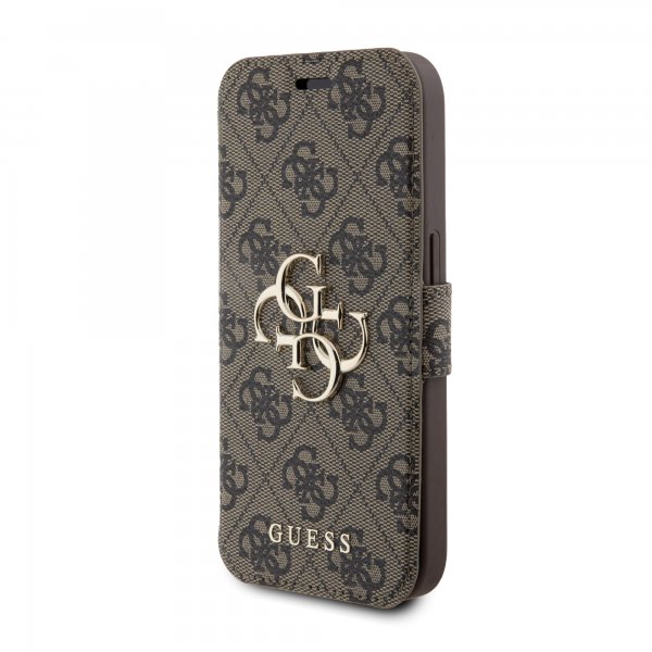 Guess iPhone 15 Pro Etui 4G Logo Brun
