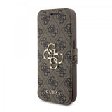 Guess iPhone 15 Pro Etui 4G Logo Brun