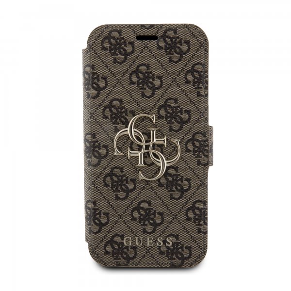 Guess iPhone 15 Pro Etui 4G Logo Brun