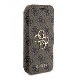 Guess iPhone 15 Pro Etui 4G Logo Brun