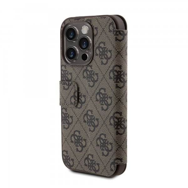 Guess iPhone 15 Pro Etui 4G Logo Brun