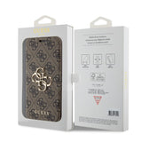 Guess iPhone 15 Pro Etui 4G Logo Brun