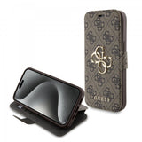 Guess iPhone 15 Etui 4G Logo Brun