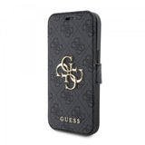 Guess iPhone 15 Etui 4G Logo Grå