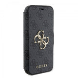 Guess iPhone 15 Etui 4G Logo Grå