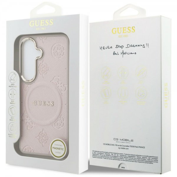 Guess Samsung Galaxy S26 Deksel Saffiano Peony MagSafe Rosa