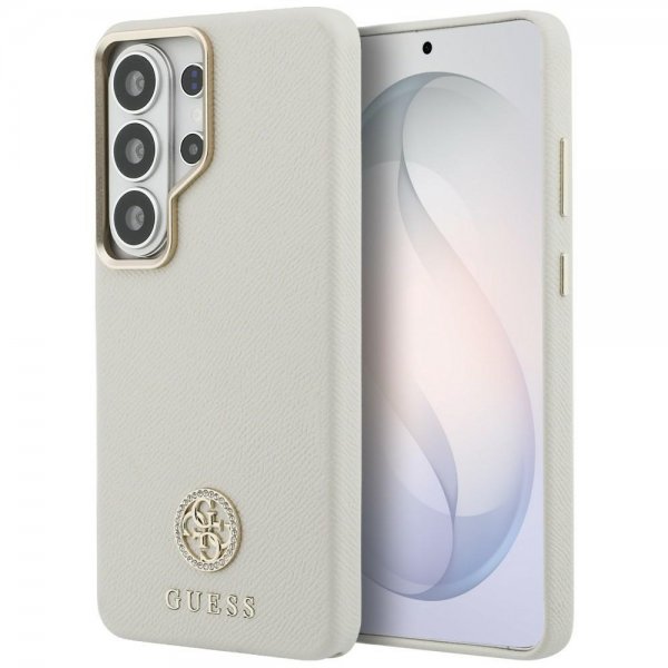 Guess Samsung Galaxy S26 Ultra Deksel Rhinestone Logo MagSafe Beige