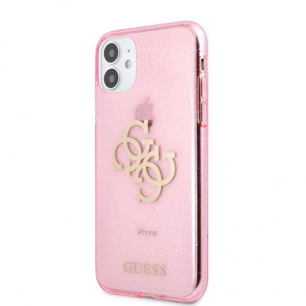 Guess iPhone 11 Deksel Full Glitter Rosa