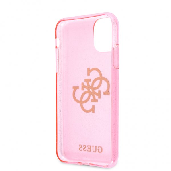 Guess iPhone 11 Deksel Full Glitter Rosa