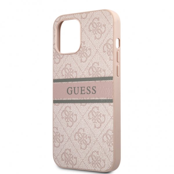 Guess iPhone 12 Pro Max Deksel Printed Stripe Rosa