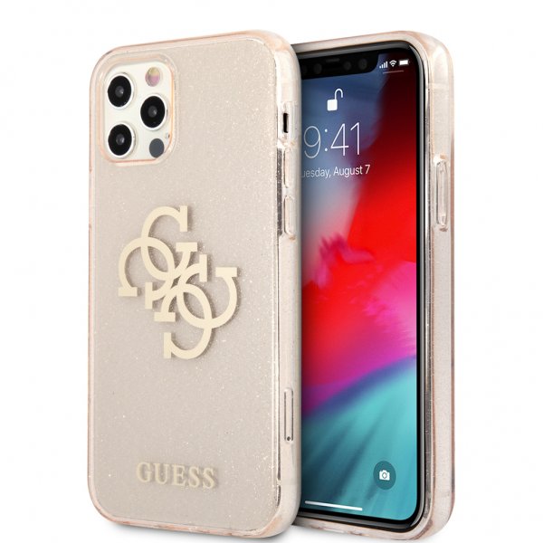 Guess iPhone 12 Pro Max Deksel Full Glitter Gull