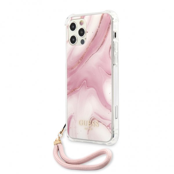 Guess iPhone 12/iPhone 12 Pro Deksel Marble Rosa