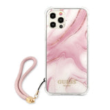 Guess iPhone 12/iPhone 12 Pro Deksel Marble Rosa