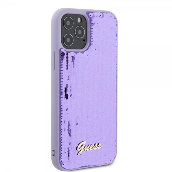 Guess iPhone 12/iPhone 12 Pro Deksel Sequin Lilla