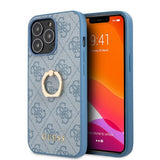 Guess iPhone 13 Pro Deksel Ring Stand Blå