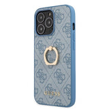Guess iPhone 13 Pro Deksel Ring Stand Blå