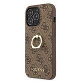 Guess iPhone 13 Pro Deksel Ring Stand Brun