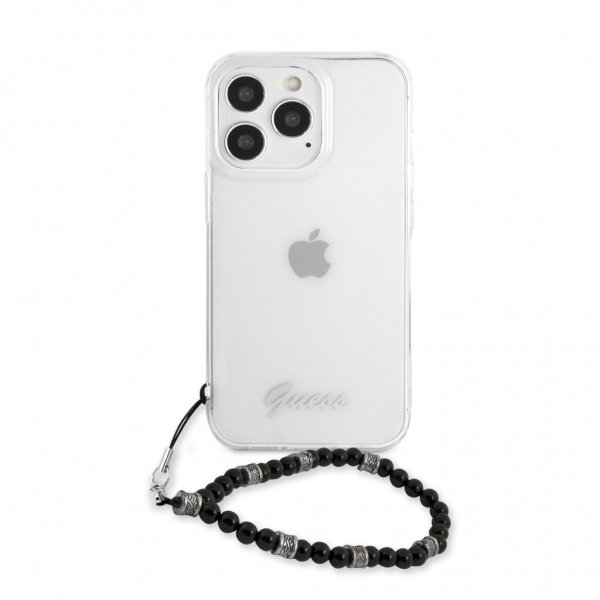 Guess iPhone 13 Pro Deksel Pearl Handle Script Logo Svart