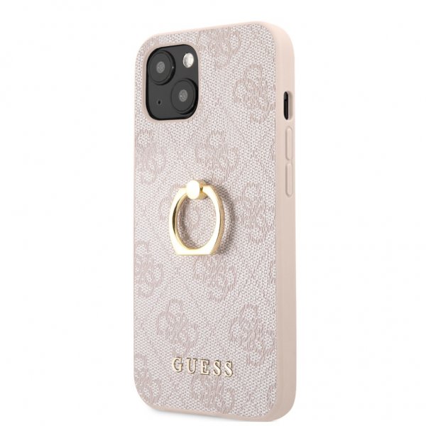 Guess iPhone 13 Deksel Ring Stand Rosa