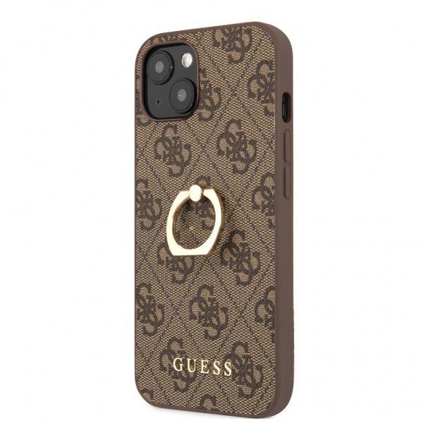 Guess iPhone 13 Mini Deksel Ring Stand Brun