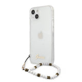 Guess iPhone 13 Mini Deksel Pearl Handle Script Logo Hvit