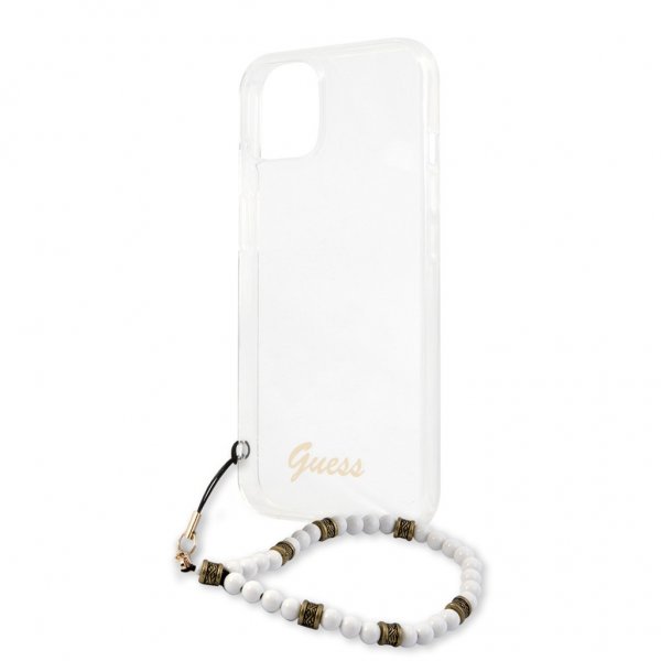 Guess iPhone 13 Mini Deksel Pearl Handle Script Logo Hvit