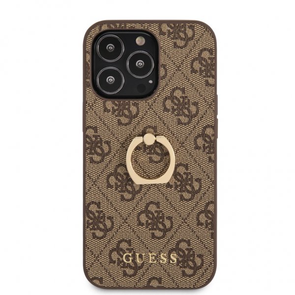 Guess iPhone 13 Pro Max Deksel Ring Stand Brun