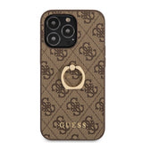 Guess iPhone 13 Pro Max Deksel Ring Stand Brun