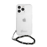 Guess iPhone 13 Pro Max Deksel Pearl Handle Script Logo Svart