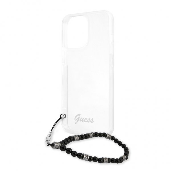 Guess iPhone 13 Pro Max Deksel Pearl Handle Script Logo Svart