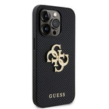 Guess iPhone 15 Pro Deksel Perforated Glitter Svart