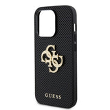 Guess iPhone 15 Pro Deksel Perforated Glitter Svart