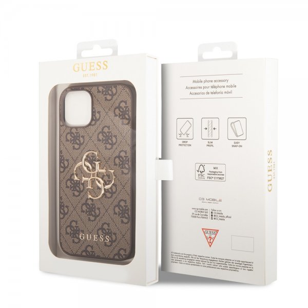 Guess iPhone 15 Plus Deksel 4G Logo Brun