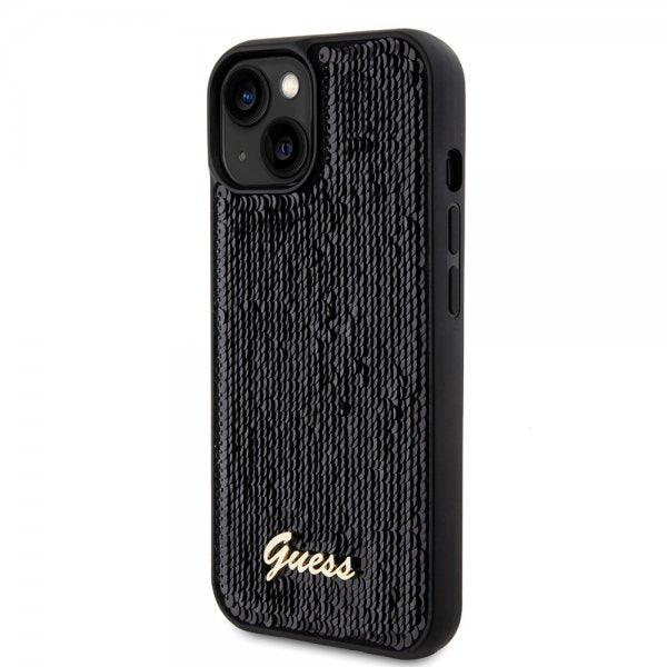 Guess iPhone 15 Deksel Sequin Svart
