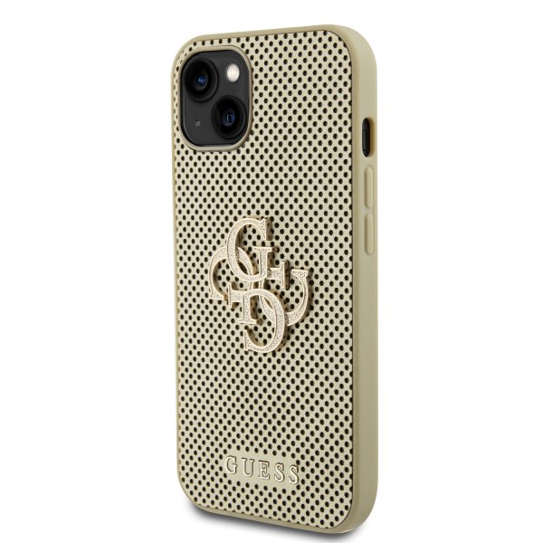 Guess iPhone 15 Deksel Perforated Glitter Gull