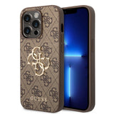 Guess iPhone 15 Pro Max Deksel 4G Logo Brun