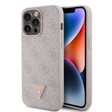 Guess iPhone 15 Pro Max Deksel 4G Metal Triangle Strass Rosa