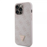 Guess iPhone 15 Pro Max Deksel 4G Metal Triangle Strass Rosa