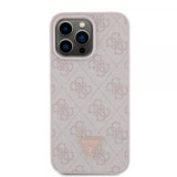 Guess iPhone 15 Pro Max Deksel 4G Metal Triangle Strass Rosa