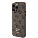 Guess iPhone 15 Pro Max Deksel 4G Metal Triangle Strass Brun