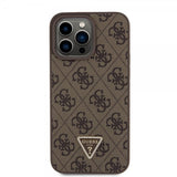 Guess iPhone 15 Pro Max Deksel 4G Metal Triangle Strass Brun