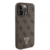 Guess iPhone 15 Pro Max Deksel 4G Metal Triangle Strass Brun