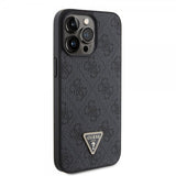 Guess iPhone 15 Pro Max Deksel Metal Logo Strass Crossbody Strap Svart