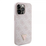 Guess iPhone 15 Pro Max Deksel Metal Logo Strass Crossbody Strap Rosa