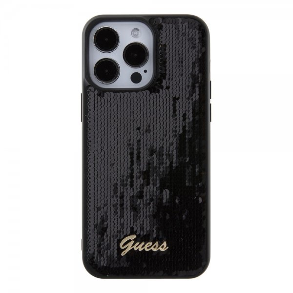Guess iPhone 15 Pro Max Deksel Sequin Svart